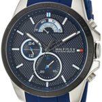 Tommy Hilfiger Men’s ‘COOL SPORT’ Quartz Stainless Steel and Silicone Casual Watch, Color:Blue (Model: 1791350)
