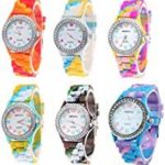 Geneva New Rainbow Crystal Rhinestone Colourful Silicone Jelly Watch Link Band 6 Pcs Fiiliip