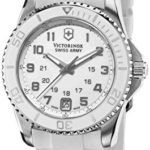 Victorinox Swiss Army Maverick GS Stainless Steel White Womens Watch – 34mm Analog White Face with Second Hand, Date and Sapphire Crystal – White Rubber Band Water Resistant Swiss Ladies Watches 241492