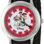Disney Kids’ W000428 Toy Story Stainless Steel Time Teacher Black nylon Strap Watch