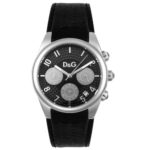 D&G Dolce & Gabbana Women’s DW0259 Sandpiper Chronograph Black Leather Watch