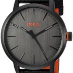 HUGO BOSS Men’s ‘COPENHAGEN’ Quartz Stainless Steel and Leather Casual Watch, Color:Black (Model: 1550055)