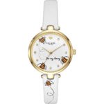 kate spade watches Gold-Tone and White Leather Holland Watch