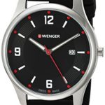 Wenger Men’s ‘City Active’ Swiss Quartz Stainless Steel and Silicone Casual Watch, Color:Black (Model: 01.1441.109)