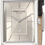 Kenneth Cole New York Men’s ‘Classic’ Quartz Stainless Steel and Leather Dress Watch, Color:Black (Model: 10030832)