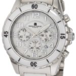 Charles-Hubert, Paris Men’s 3754-W Premium Collection White Ceramic and Stainless Steel Chronograph Watch