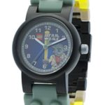 LEGO Star Wars Yoda Kids Buildable Watch with Link Bracelet and Minifigure | green/gray | plastic | 28mm case diameter| analog quartz | boy girl | official