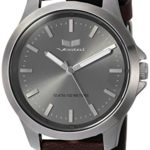Vestal Quartz Stainless Steel and Leather Casual Watch, Color:Brown (Model: HEI393L15.DBBK)