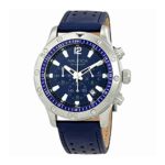 Nautica Men’s ‘NST 21’ Quartz Stainless Steel and Leather Casual Watch, Color:Blue (Model: NAD16547G)