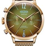 Welder Moody Stainless Steel Mesh Dual Time Rose Gold-Tone Watch with Date 42mm