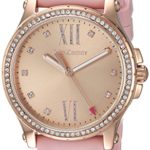 Juicy Couture Women’s ‘HOLLYWOOD’ Quartz Gold-Tone and Rubber Casual Watch, Color:Pink (Model: 1901617)
