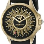Juicy Couture Women’s ‘Jetsetter’ Quartz Gold-Tone and Silicone Casual Watch, Color:Black (Model: 1901429)
