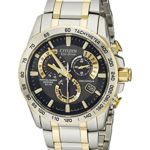Citizen Men’s AT4004-52E Perpetual Chrono A-T Two-Tone Eco Drive Analog Quartz Stainless Steel Silver Watch