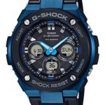 Men’s Casio G-Shock G-Steel Black and Blue Solar Resin Watch GSTS300G-1A2