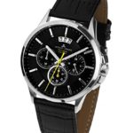 Jacques Lemans Sydney 1-1542A Men’s Chronograph Black Leather Strap Watch