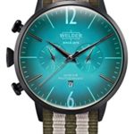Welder Moody Green Reversible Nylon Dual Time Watch with Date 45mm