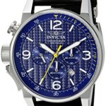 Invicta Men’s ‘I-Force’ Quartz Stainless Steel and Black Leather Casual Watch (Model: 20131)