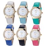 Womens Watch,COOKI Unique Analog Fashion Clearance Lady Watches Female watches on Sale Casual Wrist Watches for Women,Round Dial Case Comfortable PU Leather Watch-H09
