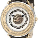 Versace Men’s VQL010015 V-Metal Icon Analog Display Swiss Quartz Brown Watch