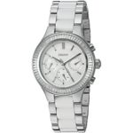 DKNY Women’s ‘Chambers’ Quartz Stainless Steel and Ceramic Casual Watch, Color:Silver-Toned (Model: NY2497)