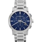Burberry Chronograph Blue Dial Stainless Steel Mens Watch BU9363