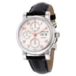 Montblanc Star Traditional Chronograph Automatic Silver Dial Brown Leather Mens Watch 113847