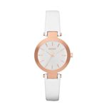 DKNY Women’s Stanhope Quartz Stainless Steel and White Leather Casual Watch (Model: NY2405)
