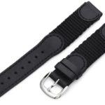 Hadley-Roma Men’s MSM866RA 160 16-mm Black ‘Swiss-Army’ Style Nylon and Leather Watch Strap