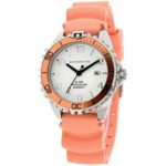 Women’s Quartz Watch | M1 Mini by Momentum | Stainless Steel Watches for Women | Dive Watch with Japanese Movement & Analog Display | Water Resistant ladies watch with Date – White / Orange Rubber