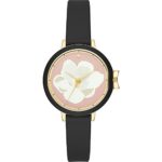 kate spade watches Gold-Tone and Black Silicone Park Row Watch
