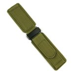 24mm Drab Olive Double Layer Nylon Velcro Watch Band for Bell & Ross BR01 BR03 with Carbon Buckle LARGE