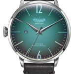 Welder Moody Black Leather 3 Hand Watch with Date 45mm