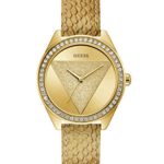 GUESS Women’s Quartz Stainless Steel and Leather Casual Watch, Color:Brown (Model: U0884L5)