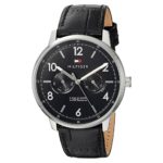 Tommy Hilfiger Men’s ‘Sophisticated Sport’ Quartz Stainless Steel and Leather Casual Watch, Color:Black (Model: 1791356)