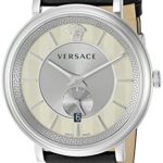 Versace Men’s ‘THE MANIFESTO EDITION’ Quartz Stainless Steel and Leather Casual Watch, Color:Black (Model: VBQ080017)
