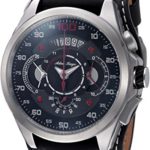 Adee Kaye Men’s ‘WHIRLLING COLLECTION’ Quartz Stainless Steel and Leather Sport Watch, Color Black (Model: AKE8900-M/LBK-WIDE)
