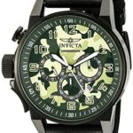 Invicta Men’s ‘I-Force’ Quartz Stainless Steel and Black Leather Casual Watch (Model: 20544)