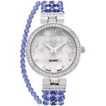 Croton Ladies Blue Swarovski Bead Watch with Austrian Crystals and Coordinated Bracelet – CN207563RHBL