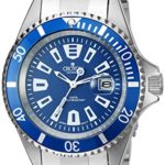 CROTON Men’s CA301282BUBL Analog Display Quartz Silver Watch