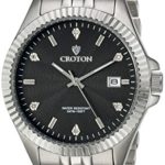 CROTON Men’s ‘Heritage’ Quartz Stainless Steel Casual Watch, Color:Silver-Toned (Model: CN307528SSBK)