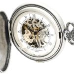 Charles-Hubert, Paris 3921 Classic Collection Antique Silver Plated Brass Mechanical Pocket Watch