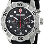 Wenger Men’s 01.0853.101 Roadster Chrono Stainless Steel Watch With Black Silicone Band