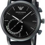 Emporio Armani Men’s Quartz Stainless Steel and Rubber Smart Watch, Color Black (Model: ART3016)