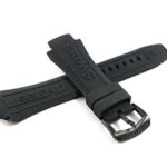 Swiss Legend 28MM Black Silicone Rubber Watch Strap & Black Stainless Buckle fits 46mm Super Shield Watch