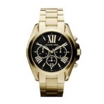Michael Kors Goldtone Plated Stainless Steel Bradshaw Watch With Black Dial