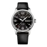 Hugo Boss Pilot Vintage 1513330 Black / Black Leather Analog Quartz Men’s Watch