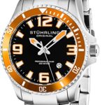 Stuhrling Original Men’s 395.33I117 Aquadiver Regatta Champion Analog Swiss Quartz Silver Stainless Steel Link Bracelet Watch