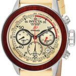 Invicta Men’s ‘S1 Rally’ Quartz Stainless Steel and Leather Casual Watch, Color Beige (Model: 23064)