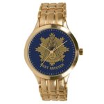 Pedre Men’s Round Gold-Tone Bracelet Masonic Past Master Watch 0061GPM