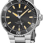 Oris Aquis Date Mens Stainless Steel Automatic Diver Watch – 43mm Analog Black Face Swiss Luxury Waterproof Dive Watch For Men 01 733 7730 4159-07 8 24 05PEB